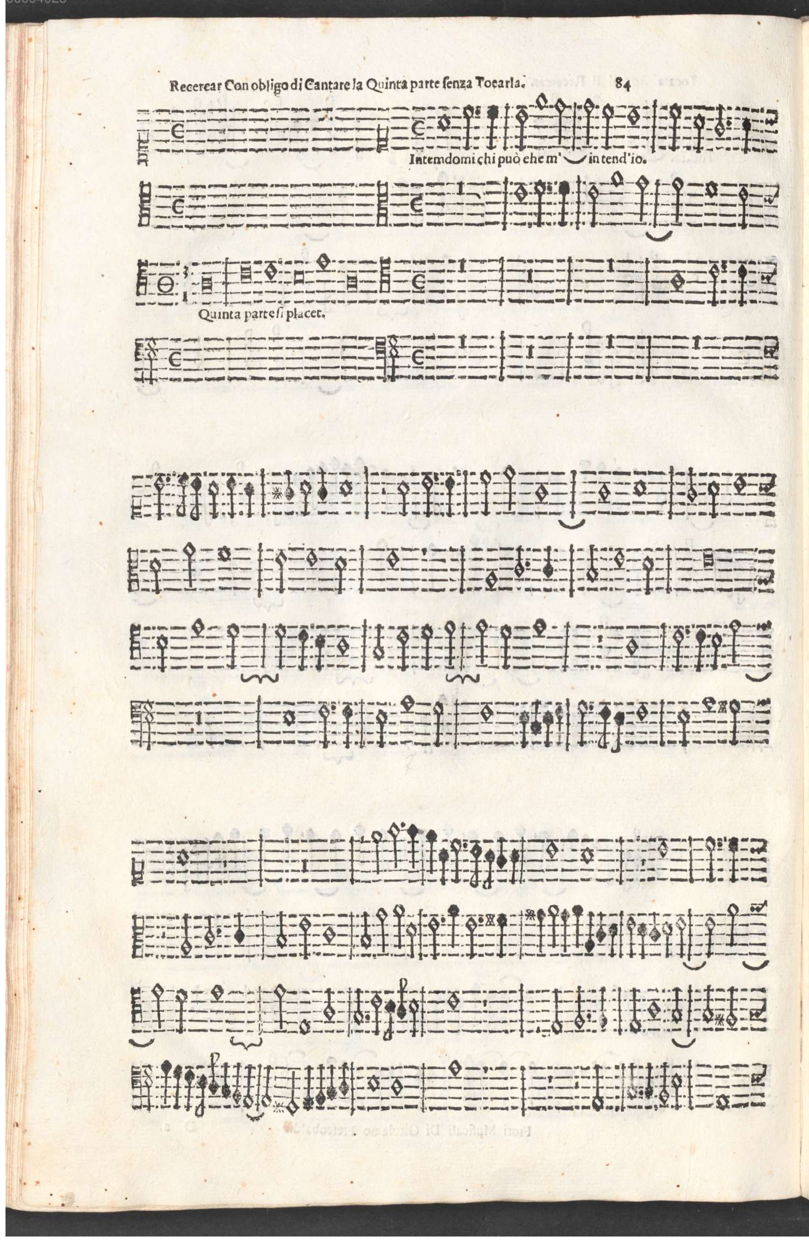 Girolamo Frescobaldi, Fiori musicali (1635), Ricercar con obbligo di cantare la quinta parte senza toccarla